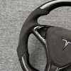 Tesla custom real carbon fiber steering wheel glossy carbon fiber spliced with Alcantara Tesla Model X racing steering wheel