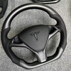 Tesla Custom Real Carbon Fiber Model Steering Wheel Gloss Carbon Tesla Model X Racing Steering Wheel
