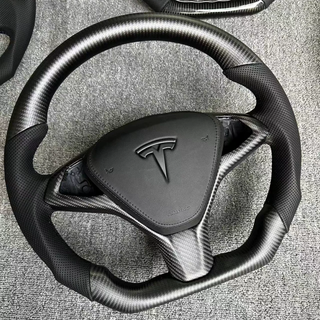 Tesla Custom Real Carbon Fiber Model Steering Wheel Gloss Carbon Tesla Model X Racing Steering Wheel