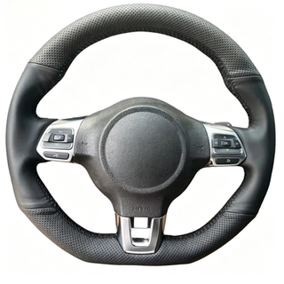 Custom Car Steering Wheel Braid Cover Soft 100% Fit For Volkswagen Golf 6 GTI MK6/ Scirocco R Car Products Steering Wrap