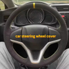 Custom Car Steering Wheel Cover Anti Slip And Soft 100% Fit For Honda Fit 2014 2015 Vezel 2014 XRV Car Products Steering Wrap