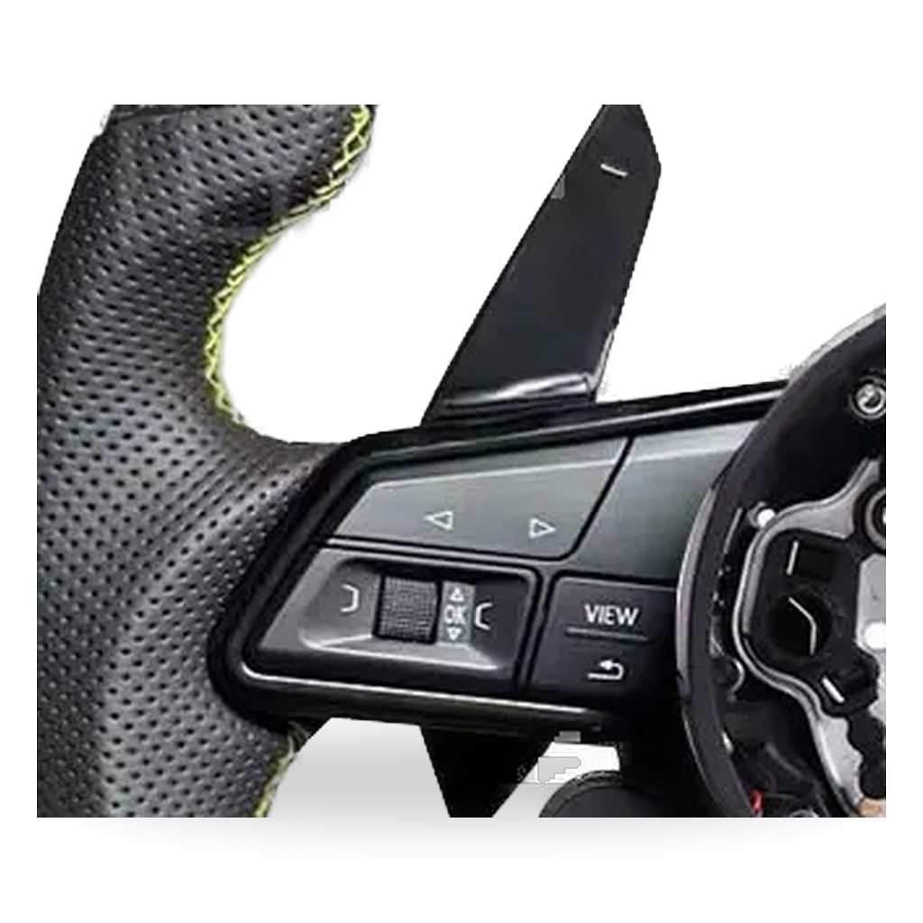 Custom Audi Rs Style Car Steering Wheel Full Leather For Red Stitching Shift Paddles Multifunctional Contro