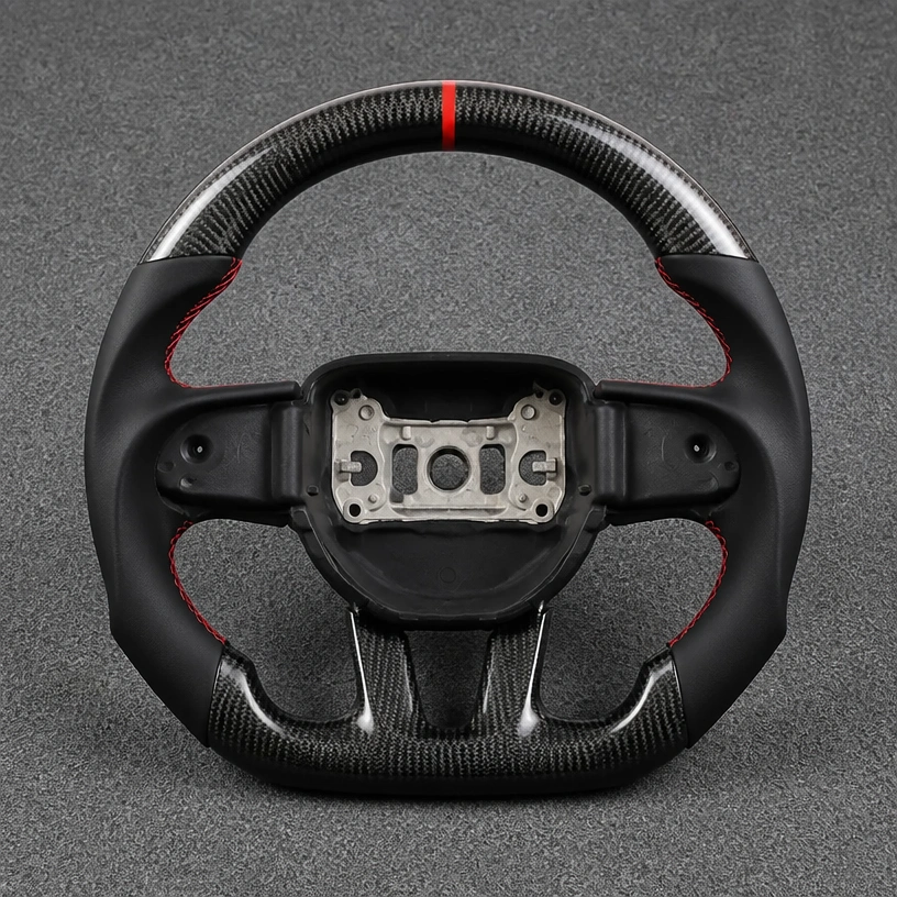 Custom Dodge Full Series Real Carbon Fiber Steering Wheel - YINGGEN