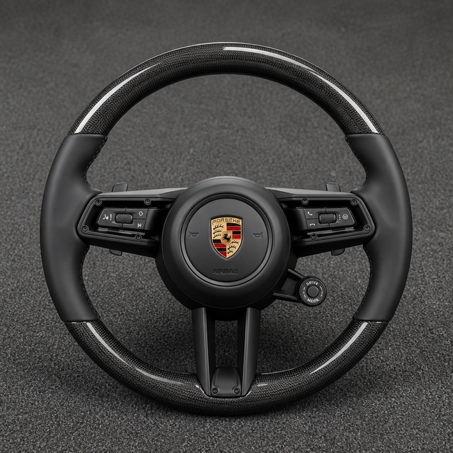 Custom Porsche 911 992 Series Real Carbon Fiber Steering Wheel 2004-2026 - YINGGEN