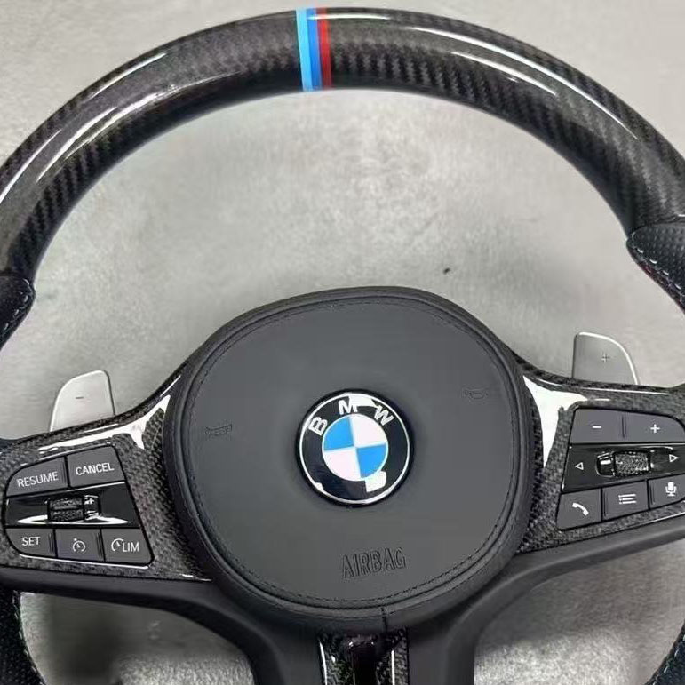 BMW Real Carbon Fiber Modified Nappa Genuine Leather Steering Wheel 5 Series M5 (2019-2025) - YG