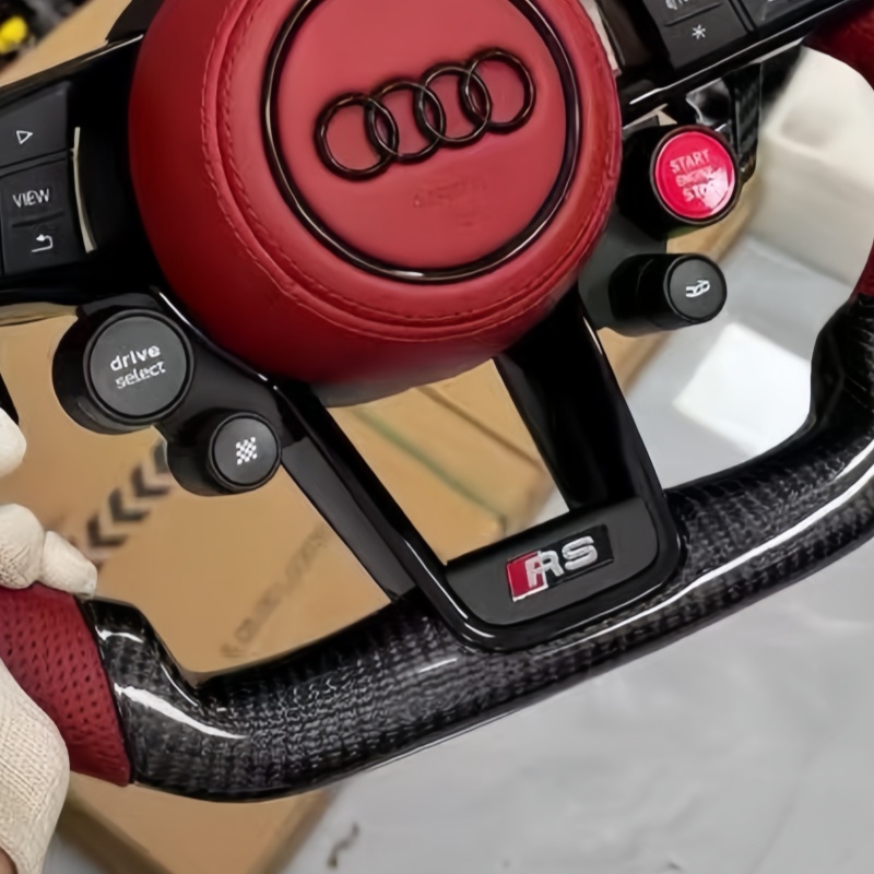Interior display of installed steering wheel