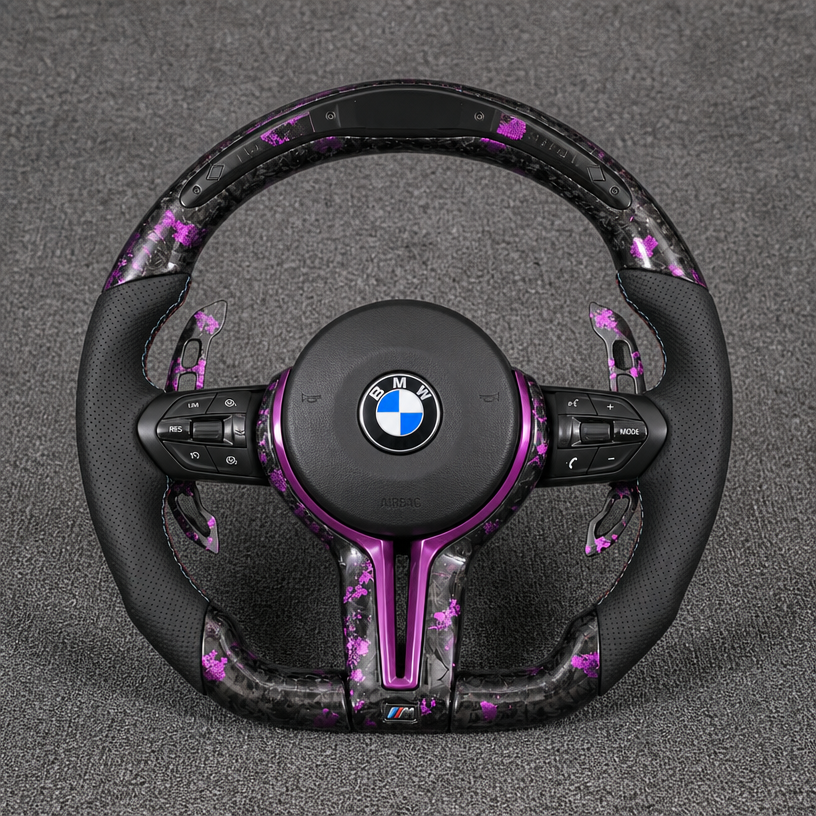 For BMW 5 Series M5 F10 F11 F18 F90 2011–2017 Custom Real Carbon Fiber Steering Wheel - YINGGENE