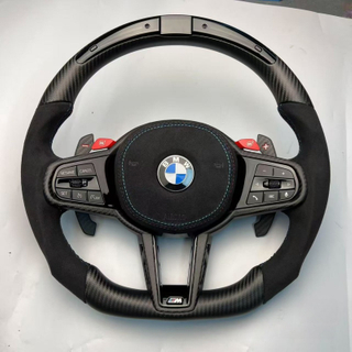 LED Alcantara Matte Carbon Fiber Steering Wheel for BMW G20 G30