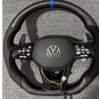 Gloss Carbon Volkswagen VW Jetta Racing Steering Wheel Perforated Nappa Leather Polo Model Steering Wheel