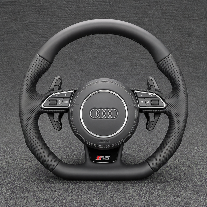 Audi A4 S4 RS4 A5 Coupe Sportback S5 RS5 B5 B6 B7 B8 B9 8T 8F F 196-2026 Custom Nappa Genuine Leather Steering Wheel - YINGGENE