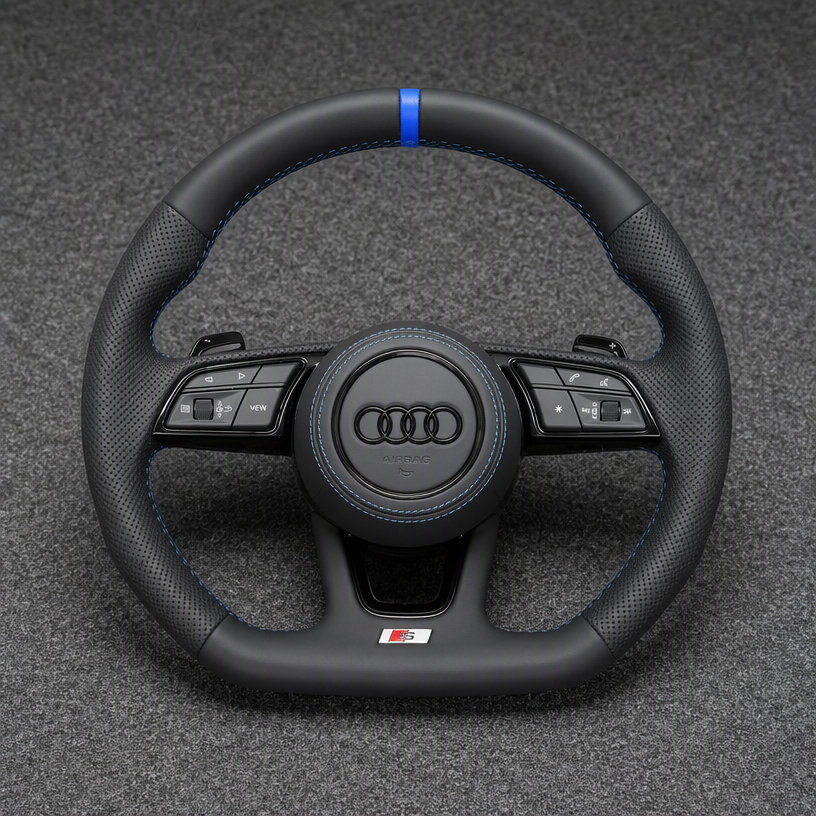 Custom Genuine Carbon Fiber & Napa leather Steering Wheel for Audi Q5 SQ5 8R FY 2008‑2026 Sportback - YINGGENE