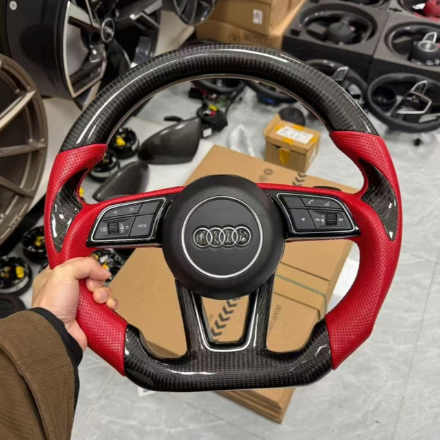 Real Carbon Fiber Steering Wheel for Audi R8 A3 8Y 8P 8V B8 B9 TTS