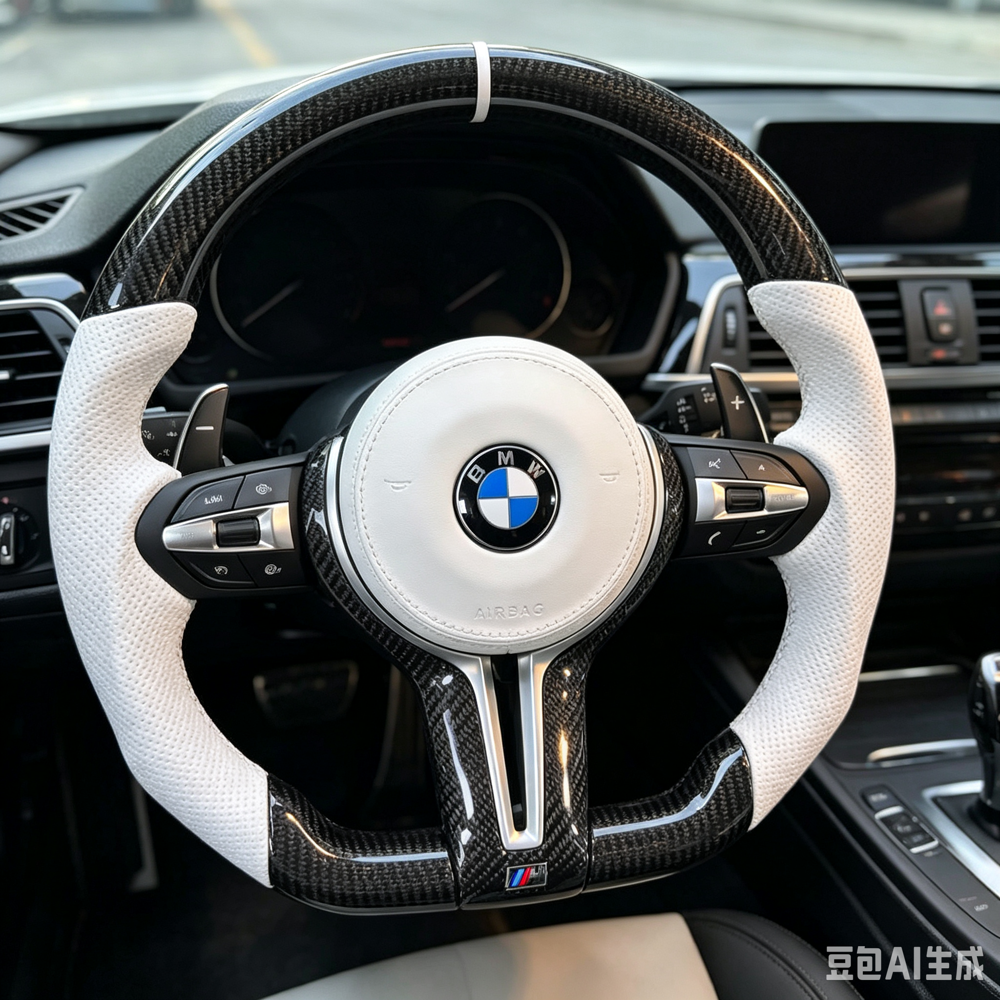 Bright Carbon Fiber Steering Wheel for BMW X5 F15 F16 F32 F80 F82 F90