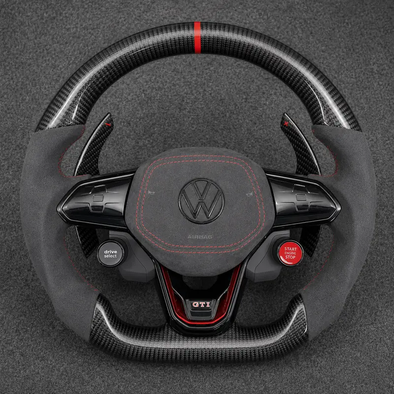 Volkswagen Golf 8 MQB Evo GTI 2019-2026 Golf R Custom Real Carbon Fiber Steering Wheel -YINGGENE