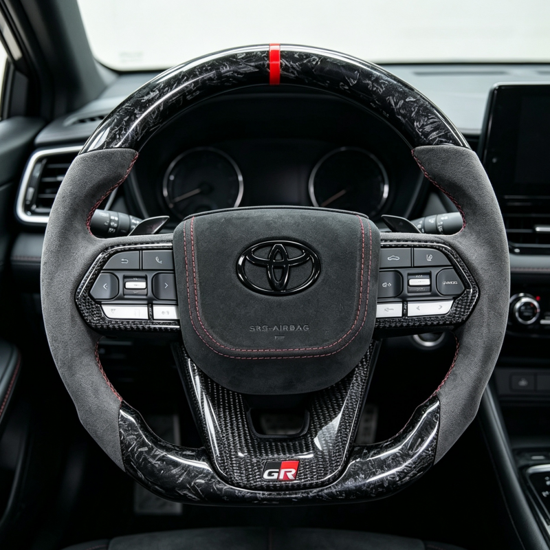 Toyota steering wheel with stitching, customized after sales steering wheel, suitable for Toyota's car interior replacement parts