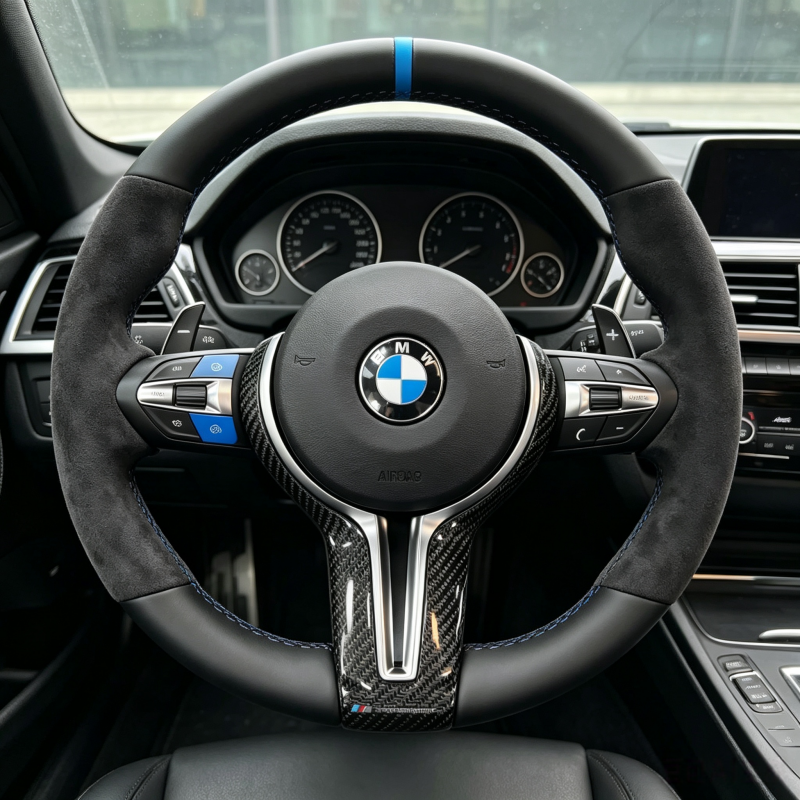 Non destructive installation of BMW steering wheel, plug and play,
