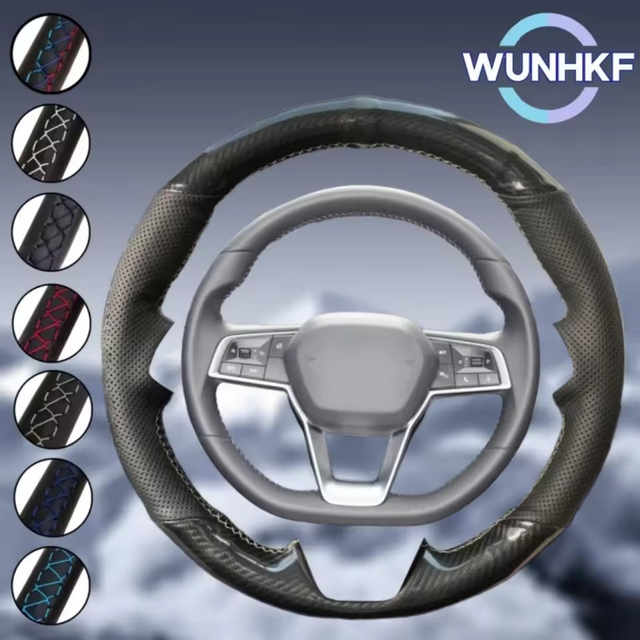Custom Anti-slip Carbon Fiber Genuine Leather Car Steering Wheel Cover For BYD KING Destroyer 05 2022 2023-2025 Car Interior