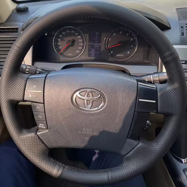 Custom Car Steering Wheel Braid Cover Breathable 100% Fit For Old Toyota MARK X REIZ Auto Interior Accessories Steering Wrap