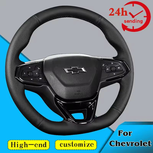 Custom Car Steering Wheel Braid Cover 100% Fit For Chevrolet Trailblazer Seeker Microfiber Leather DIY Car Interior Accessories