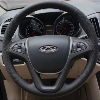Custom Car Steering Wheel Cover Microfiber Leather 100% Fit For Chery Tiggo 5 2013-2016 Auto Interior Accessories Steering Wrap