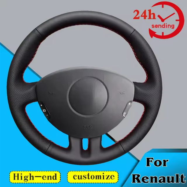 Custom Car Steering Wheel Braid Cover 100% Fit For Renault Clio 3 2008 2009 Clio dynamics 2008 clio mk 3 2010 Car Accessories
