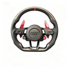 Bright Carbon Fiber Spliced Alcantara Steering Wheel Suitable for Audi Models A5 A6L A7 TT Q5 S4 S RS5 RS6 RS7 12 O'Clock Ring