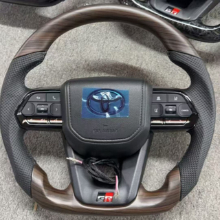 Wood Grain Steering Wheel for Toyota 86 Land Cruiser Hiace Commuter Sienna
