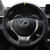 Custom Suede Car Steering Wheel Braid Cover 100% Fit For Lexus ES250 ES300h GS250 GS300h RX270 RX350 2013 Car Accessories