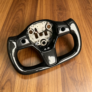 Yoke Style Tesla Steering Wheel Tesla Custom Real Carbon Fiber Model 3 Yoke Steering Wheel