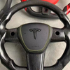 Tesla Custom Real Carbon Fiber Model 3 Y X S Steering Wheel with Leather Airbag Cover