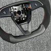 Tesla Custom Matte Carbon Fiber Model 3 Y Steering Wheel Ergonomic Custom 12 O'clock Ring Tesla Steering Wheel