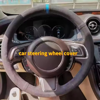 Custom Car Steering Wheel Cover 100% Fit For Jaguar E-Pace 2017-2019 F-Pace 2016-2017 XE 2015-2017 XF Car Products Steering Wrap