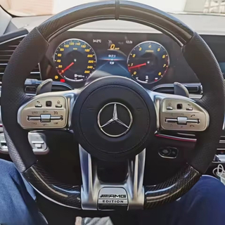  Custom Car Steering Wheel Braid Cover Soft 100% Fit For Mercedes Benz A45 E63 AMG GT C190 R190 W177 Car Products Steering Wrap