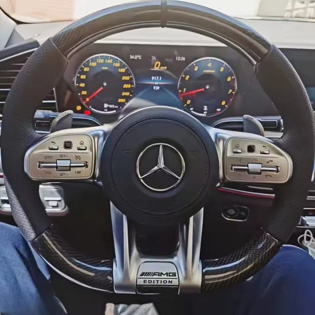  Custom Car Steering Wheel Braid Cover Soft 100% Fit For Mercedes Benz A45 E63 AMG GT C190 R190 W177 Car Products Steering Wrap