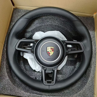 Customized Black Leather Steering Wheel for Porsche Panamera 911 918