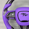 Purple Forged Carbon Steering Wheel for Dodge with Purple Leather Airbag Cover