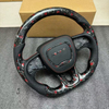 Dodge Forged Carbon Fiber Steering Wheel for Charger Challenger SRT with Leather Airbag Cover