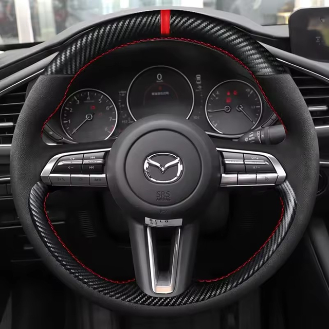 Custom DIY Car Steering Wheel Cover 100% Fit For Mazda 3 Axela 2019 2020 2021 CX-30 MX-30 2020 2021 Auto Interior Accessories