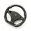 Tesla custom real carbon fiber steering wheel glossy carbon fiber spliced with Alcantara Tesla Model X racing steering wheel