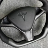 Tesla Custom Real Carbon Fiber Model Steering Wheel Gloss Carbon Tesla Model X Racing Steering Wheel