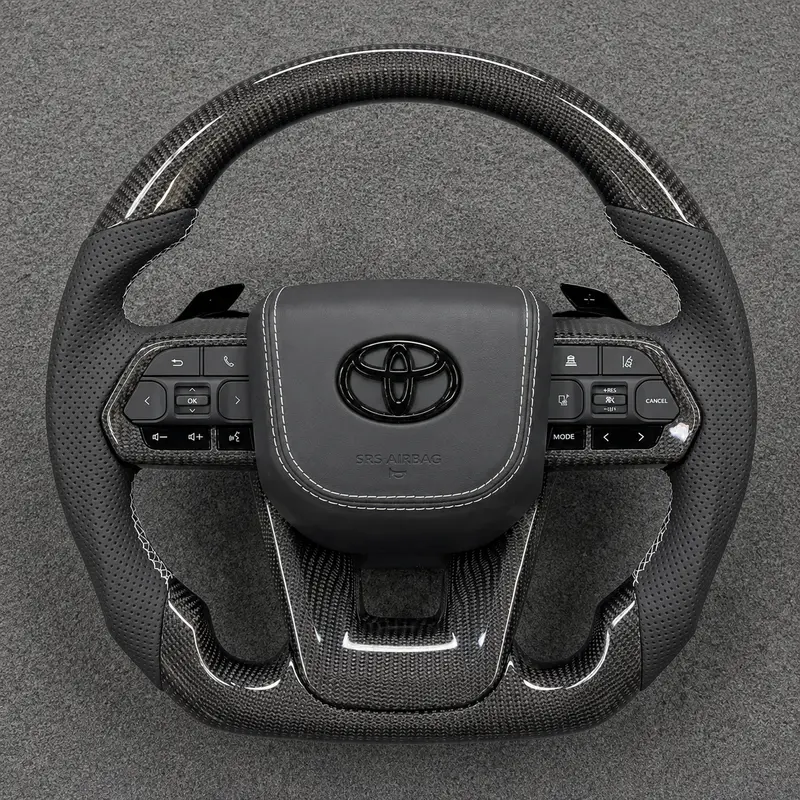 Custom Toyota Full Series Corolla Camry Crown Prius Supra RAV4 Real Carbon Fiber Steering Wheel 2006-2023 - YINGGEN