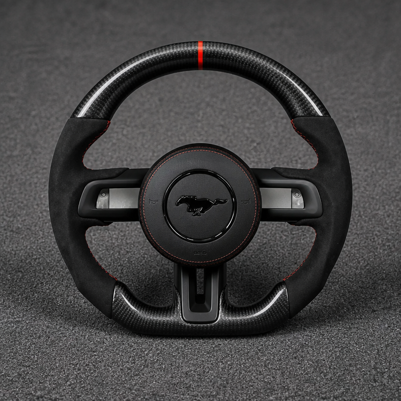 Custom Ford Mustang Series Real Carbon Fiber Steering Wheel 2015-2023 - YINGGEN