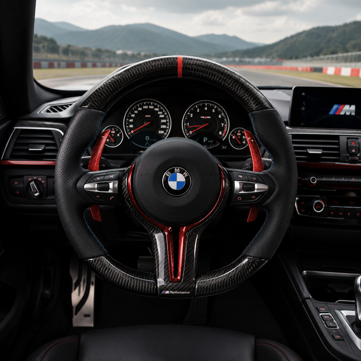 BMW Custom Real Carbon Fiber F10 F20 F30 E90 E91 Steering Wheel BMW M Sport M Performance Steering Wheel