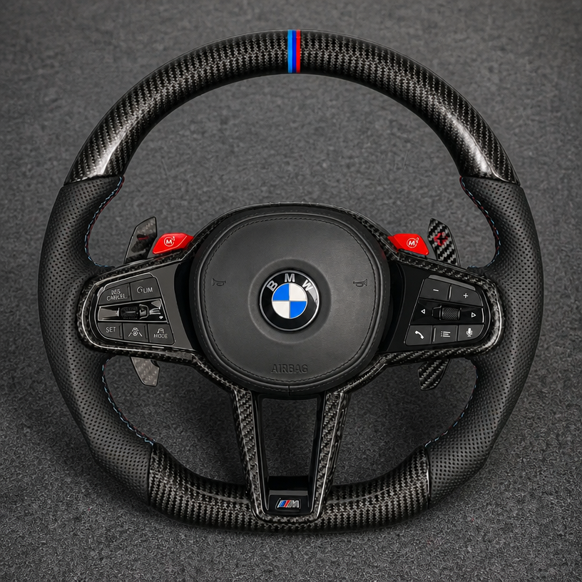 Custom BMW Real Carbon Fiber Modified Steering Wheel X7 X7M G07 G07M 2019-2025-YINGGEN