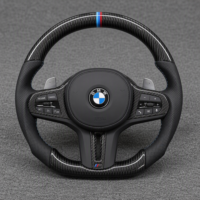 Custom BMW Real Carbon Fiber Modified Steering Wheel X7 X7M G07 G07M 2019-2025-YINGGEN