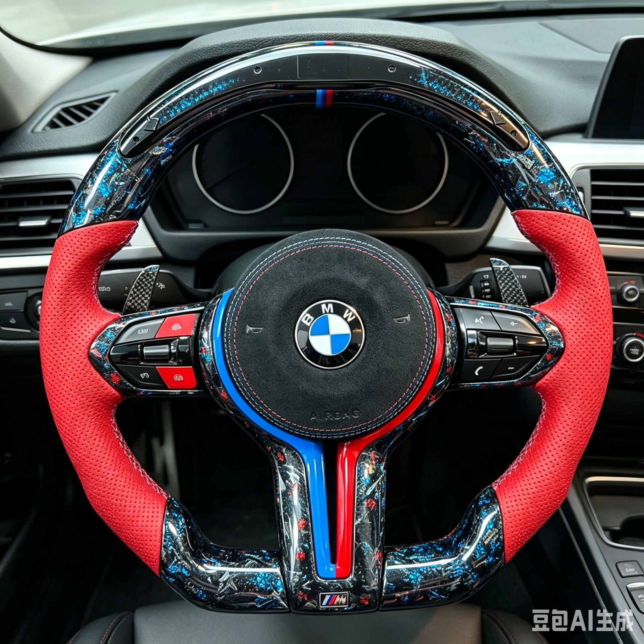 LED Forged Carbon Fiber Steering Wheel for BMW F15 F16 F80 F82 F90 F11 E93