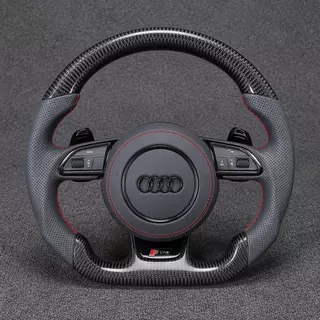 Custom Real Carbon Fiber Steering Wheel for Audi A4 S4 RS4 A5 Coupe Sportback S5 RS5 B5 B6 B7 B8 B9 8T 8F F5 1996-2026 - YINGGENE