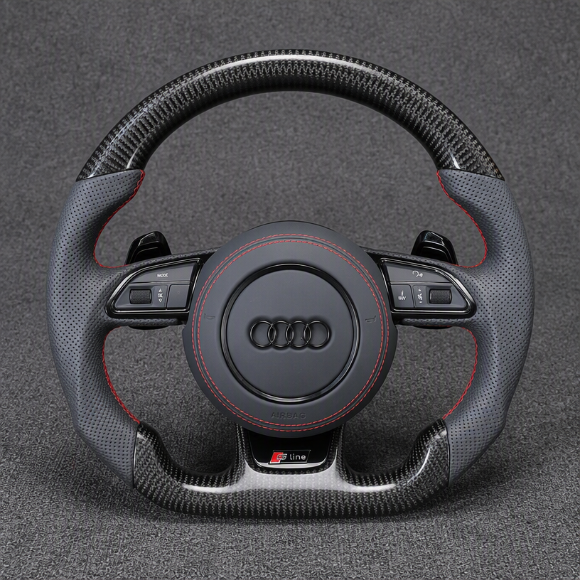 Custom Real Carbon Fiber Steering Wheel for Audi A3 S3 RS3 8L 8P 8V 8Y 1996-2026 - YINGGENE