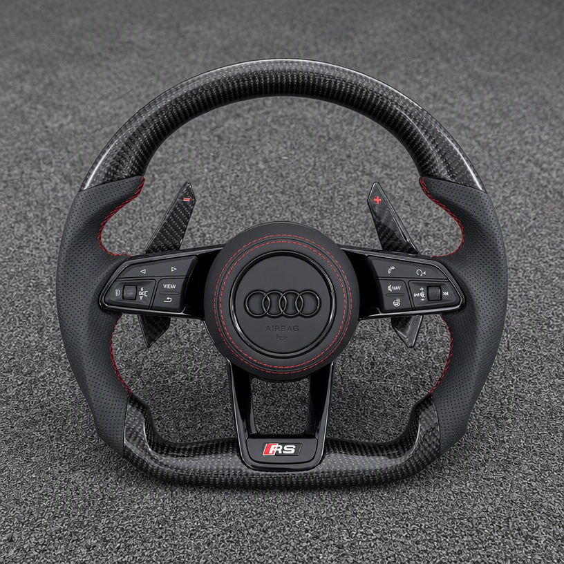 Custom Real Carbon Fiber Steering Wheel for Audi A4 S4 RS4 A5 Coupe Sportback S5 RS5 B5 B6 B7 8T 8F F5 1996-2026 - YINGGENE