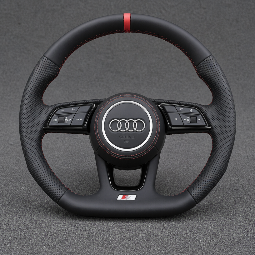Audi A4 S4 RS4 A5 Coupe Sportback S5 RS5 B5 B6 B7 B8 B9 8T 8F F 1996-2026 Custom Nappa Genuine Leather Steering Wheel - YINGGENE